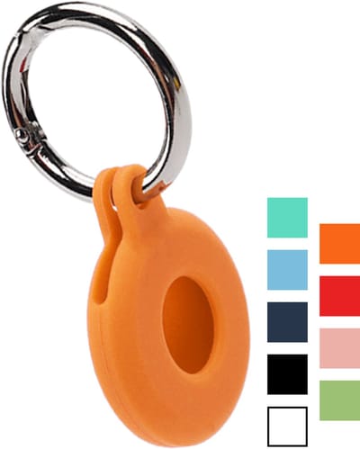 Hoesje Geschikt voor Apple AirTag 2 - Sleutelhanger Houder Siliconen Hoes - Hoes Geschikt voor Apple AirTag 2e generatie Hoesje - Oranje