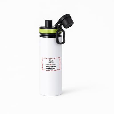 Hacebo® - I'm a sister what's your superpower? waterfles met draaidop groen - Zus - super zus - verjaardag - cadeautje voor zus - zus artikelen - kado - geschenk - water fles - 850ML