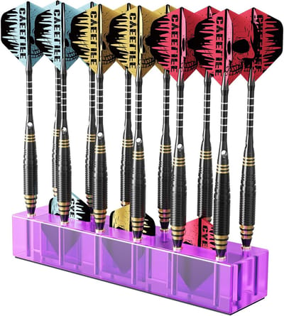Dartdisplay Acryl - Dartstandaard Houder - Dart Pijlen Opbergen - Voor 12 Darts - 17.4 x 17.4 cm - Paars