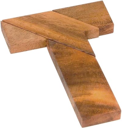 Houten Puzzel - Geometrische Puzzel - Mentale Training - 100 Puzzels - 12x8x0.1 cm - Bruin