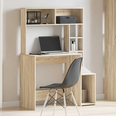 vidaXL - Bureau - met - schappen - 100x45x140 - bewerkt - hout - sonoma - eikenkleur