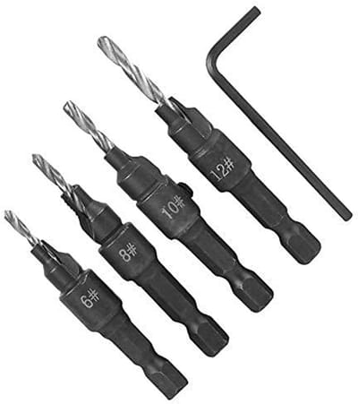 Dailygoods - Countersink Boorbitset 4 Stuks voor Houtbewerking