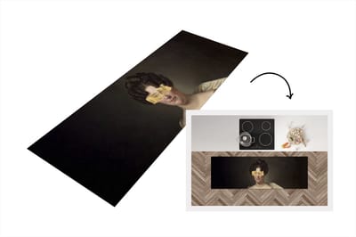 Keukenloper - Loper keuken - Schilderij - Verf - Geel - 150x50 cm - Keukenloper vinyl