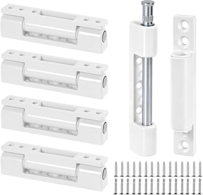 5 stuks deurscharnieren en raamscharnieren van aluminiumlegering, 95 mm, wit, ideaal voor deuren en ramen, duurzaam raambeslag, reserveonderdelen voor renovatie