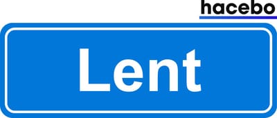 Hacebo - Plaatsnaam Sticker - 29x10 CM - Lent sticker - Verkeersborden sticker - grappige cadeaus - Lent