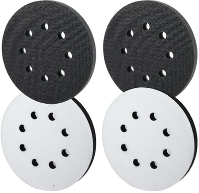 Interface-pads 150 mm, 6 gaten van zacht schuim voor polijsten en schuren, ideaal voor rondingen en fijne afwerking, lichtgewicht en praktisch