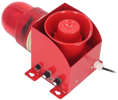 Sirene Alarm - Stroboscoop Lamp - Veiligheid Waarschuwen - Instelbaar Volume - 220V - Rood