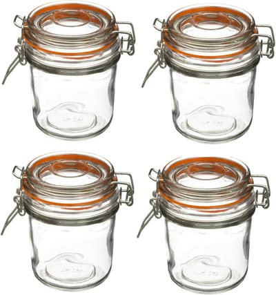 Set van 24x weckpotjes/voorraadpotjes glas met beugelsluiting - 330 ml