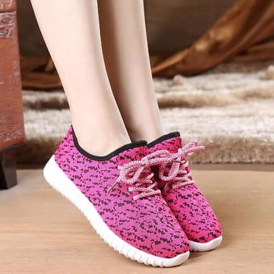 Chaussures en Tissu Printemps et Automne Chaussures de Sport Respirantes pour Femmes Chaussures Décontractées Antidérapantes 36 rouge