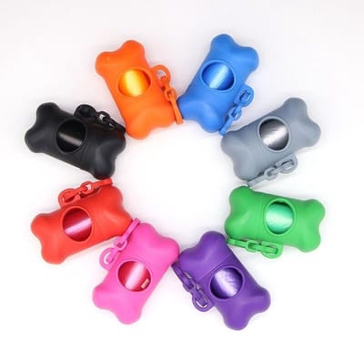 Pick-up Huisdier Zakken draagbare Vuilniszakken met Plastic Bone-type Opbergdoos Kat Hond Poo Schoon-up Afval Bag Huisdier Schoonmaakproducten- Rood- Blauw
