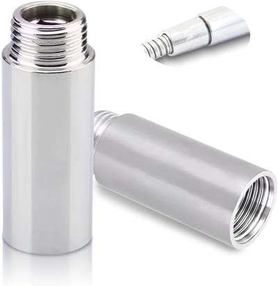 Set van 2 RVS Tap Extensies - 1/2 Inch x 50 mm - Waterverbinding - DN15 Draad - Verlenging en Aansluiting