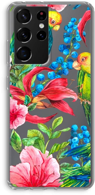 Case Company® - Hoesje geschikt voor Samsung Galaxy S21 Ultra hoesje - Papegaaien - Soft Cover Telefoonhoesje - Bescherming aan alle Kanten en Schermrand