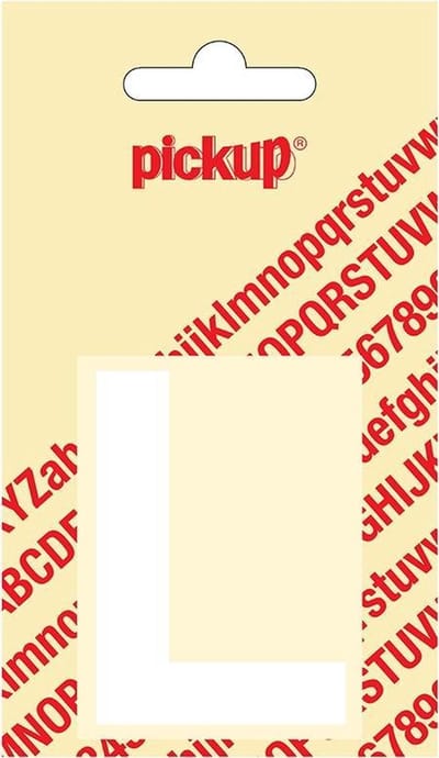 Pickup plakletter Helvetica 60 mm - wit L