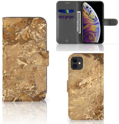 Boekhoesje voor Apple iPhone 11 Bookcase Marmer Creme