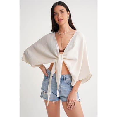 Textuur V-hals Bolero Blouse