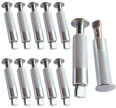 Ankerschroeven voor zwembadafdekkingen - 12 stuks, 100% roestvrij staal, intrekbaar, 16 x 65 mm