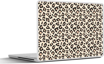 Laptop sticker - 13.3 inch - Panterprint - Wit - Roze - 31x22,5cm - Laptopstickers - Laptop skin - Cover