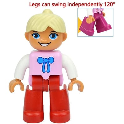 Poupées de Grande Dimension Blocs de Construction Figures Familiales Fermier Princesse Pirate Ouvrier Police Personnages Larges Briques Compatibles Jouets Duploes