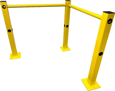 T-paal (3 zijden buisgaten) - Geel - x x 3,5 mm- - Gegalvaniseerd staal - 3,5 mm - Voor binnen & buiten