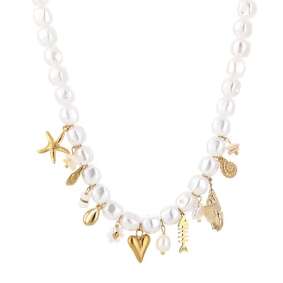 Ketting Parels - Bedels - Stainess Steel - Goudkleurig - Verkleurt niet - Dames ketting - Boho Chic