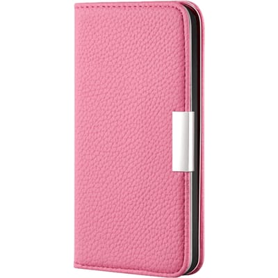 Mocaa iPhone 12 Mini Litchi Mini Wallet Hoesje Roze