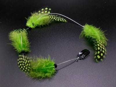 Festival/Ibiza haarclip 4 veren groen