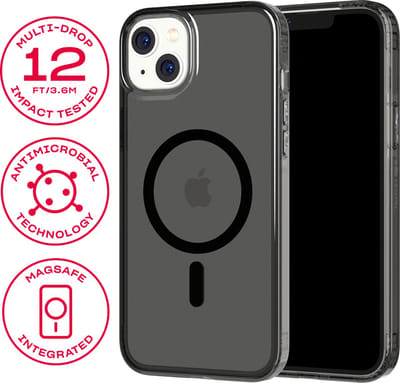 Tech21 Evo Tint - iPhone 14 Plus hoesje - Schokbestendig telefoonhoesje - Geschikt voor MagSafe - Antraciet - 3,6 meter valbestendig