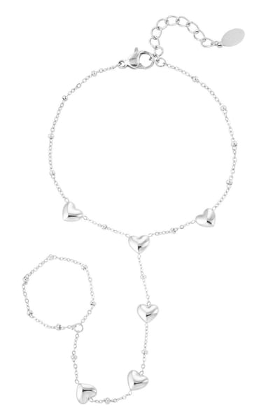 Hearts handchain - armband - stainless steel - Hartjes - speciaal cadeau