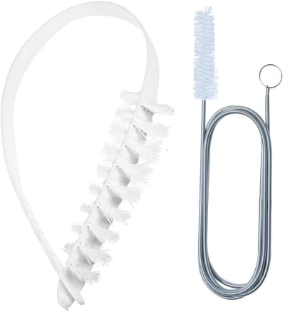 Dailygoods- Reinigingsborstel Pakket van 2 - Lange Handgreep 155 cm - Flexibele Afvoerborstel - 360° Roterende Nylon - Voor Trommelwasmachine/Radiatoren - Schokbestendig Materiaal