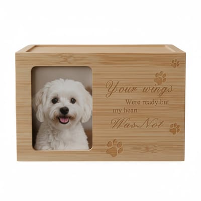 Janse® Houten dieren urn - Katten urn - Honden urn - Konijnen urn - Voor kleine dieren - Laatste rustplaats van hout - Herinneringen box huisdier - Houten kistje voor as - Plek voor een foto - Fotolijst - Gedenk urn