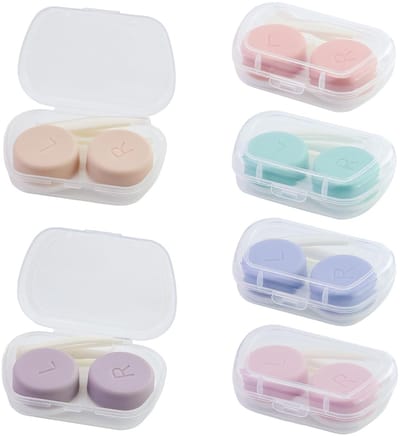 Dailygoods- Contactlenzenhouder 6 stuks - Draagbare Contactlenzenetui - Herbruikbaar - Opbergdoos - Lichtgewicht - Kunststof - Lenzenetui