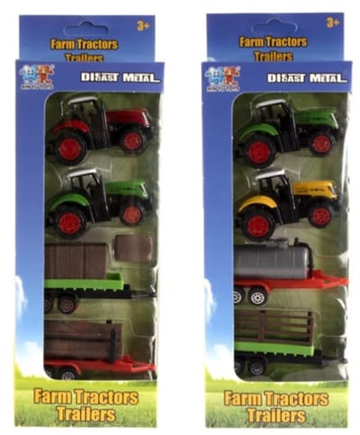 Kidsfun tractor speelgoed set die-cast 4/5-delig - speelplezier.