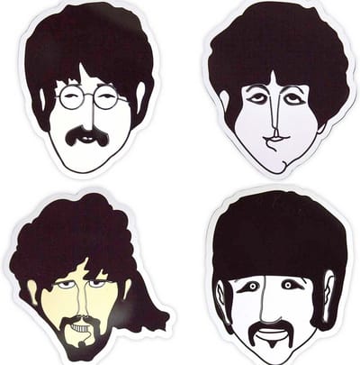 The Beatles - Yellow Submarine Heads Embossed Koelkastmagneet - Set van 4 - Multicolours