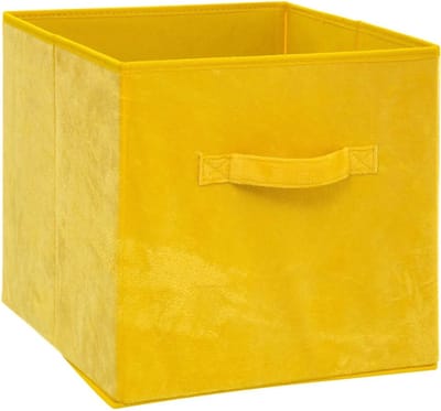 5Five Opbergmand/kastmand - geel - 29 liter - 31 x 31 x 31 cm - Opbergboxen - Vakkenkast manden - polyester