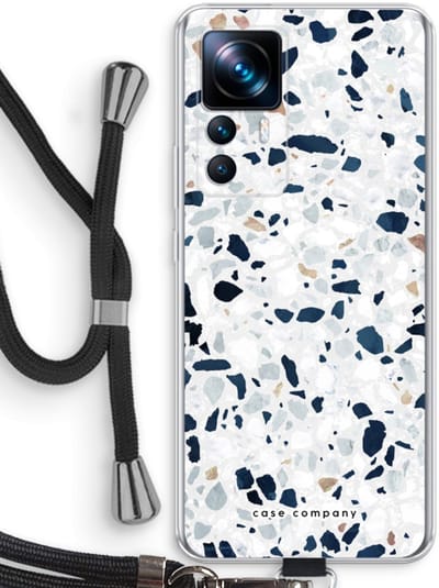 Case Company® - Hoesje met koord geschikt voor Xiaomi 12T hoesje met Koord - Terrazzo N°1 - Telefoonhoesje met Zwart Koord - Bescherming aan alle Kanten en Over de Schermrand