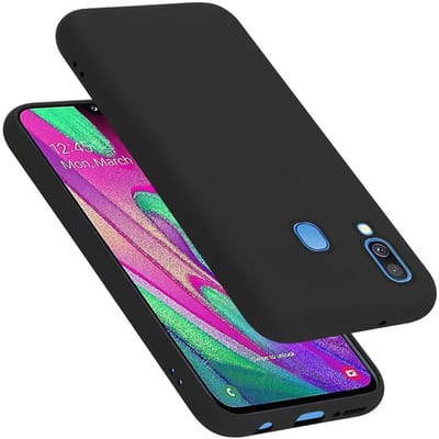 Cadorabo Hoesje geschikt voor Samsung Galaxy A40 in LIQUID ZWART - Beschermhoes gemaakt van flexibel TPU silicone Case Cover