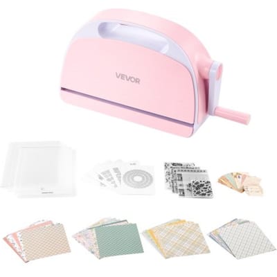 VEVOR Handmatige Stans- en Embossingmachine, 229 mm, Draagbare Stans- en Embossingmachine Set met Stansmallen, Embossingfolders, Papiervellen, Snijplaten, voor Scrapbooking, Kaarten Maken & Knutselen