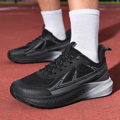 Heren Schoenen Grote Maat Brede Neus voor Mannen Goed Gedempt Extra Brede Breedte Schoenen Antislip Breed Lichtgewicht Ademend Hardloopschoenen 41 black