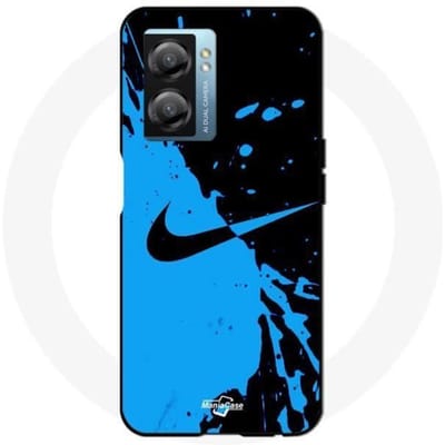 Coque - Nike - Oppo A77 5G - Souple - Noir et bleu - Protection et décoration noir