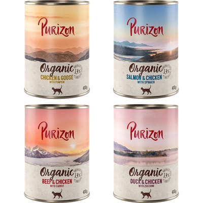 6x 400g Mixpakket Purizon Organic nat kattenvoer