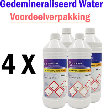 Strijkwater 4 stuks - Demi Water - Accu Water