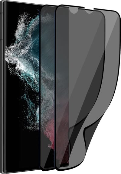 2x Privacy Screenprotector geschikt voor Samsung S22 Ultra - Privacy GuardCover - Privé Beschermglas Folie Samsung S22 Ultra