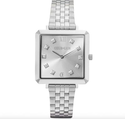 COEUR DE LION Iconic Cube Monochrome Zilveren Horloge