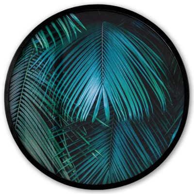 Poster in lijst Rond - Fotolijst 40x40 cm - Posters - Palmblad - Tropisch - Natuur - Jungle - Ronde posterlijst zwart - Decoratie - Wanddecoratie woonkamer - Muurdecoratie slaapkamer