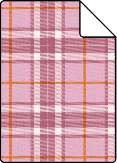 Proefstaal ESTAhome behang ruiten paars - 26.5 x 21 cm - 132027-S