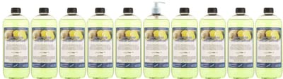 Handzeep Fresh Ginger 1 liter - set van 10 stuks - met gratis pomp - Voordeelverpakking