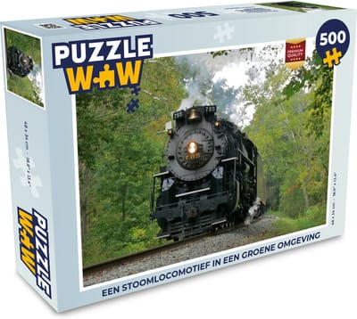 Puzzel Een stoomlocomotief in een groene omgeving - Legpuzzel - Puzzel 500 stukjes