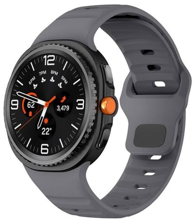 By Qubix - smartwatch bandje - Compatible Samsung bandje - Wave siliconen band - Grijs - Geschikt voor Samsung Galaxy Watch 9 (40/44mm) - Watch 8 (40/44mm) - Watch 8 Classic (46mm)