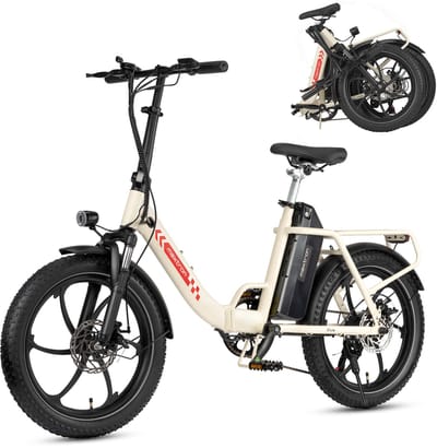 Maxtron MULE Elektrische Fiets – Opvouwbare E-bike – 960Wh Lithium Accu – Actieradius tot 110 km – 20×3.0 inch Banden – 7 Versnellingen – Mechanische Schijfremmen – Stadsfiets – Max. Belastbaar tot 120 kg – Wit