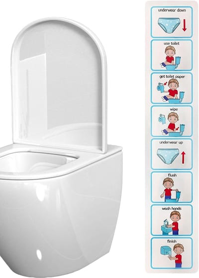 Zindelijkheidstraining Visueel - Toilet Training Hulpmiddel - Kind Ontwikkeling - Visuele Stap-voor-stap Gids - 25.5 x 12.7 x 1 cm